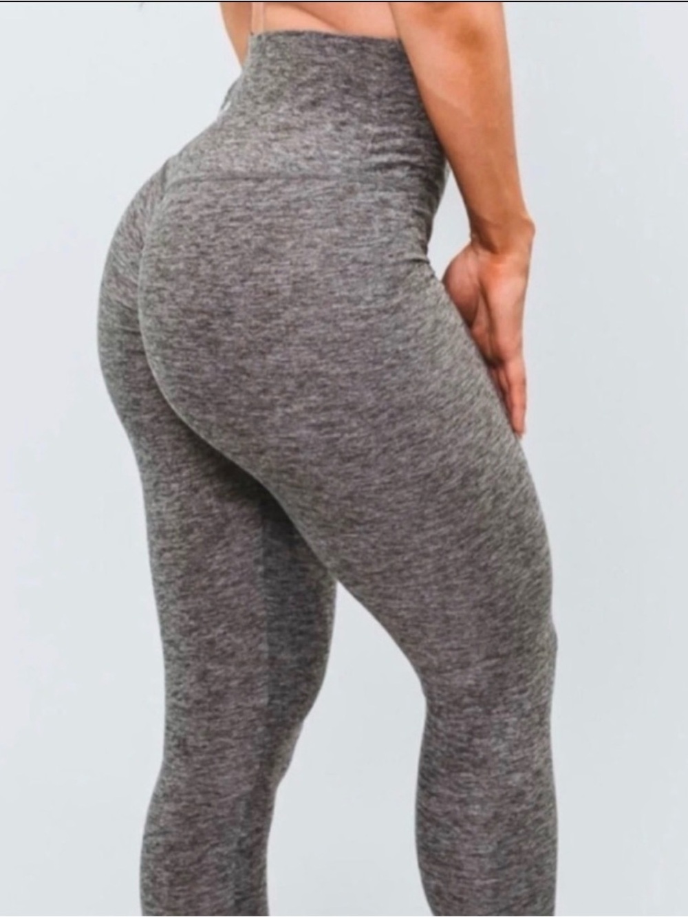 Peachee Collection heather grey leggings Small butt scrunch